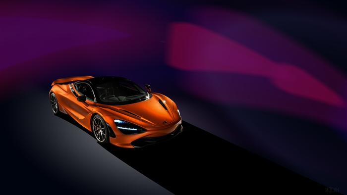 Orange McLaren 720S sports car 4K