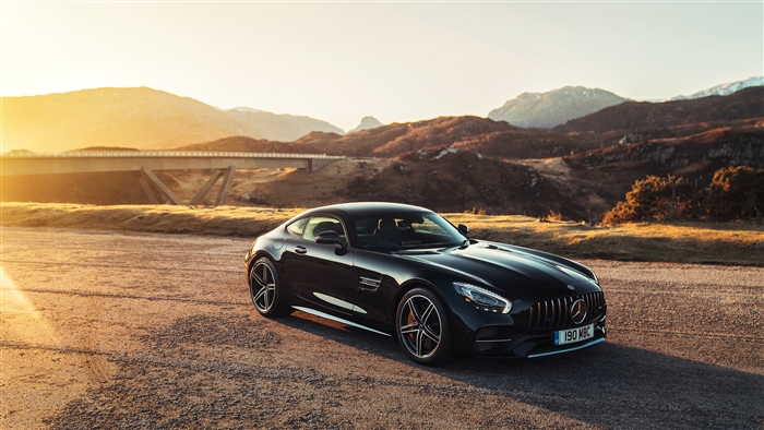 Black Mercedes-AMG GT C 4K