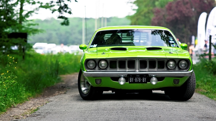 Green Plymouth Barracuda 4K