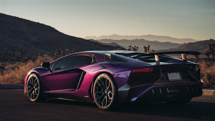 Purple Lamborghini Aventador LP 750 SV 4K