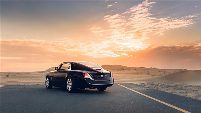 Rolls Royce Sweptail Car Rear in Desert 4K