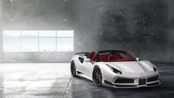 White Ferrari 488 Spider 4K