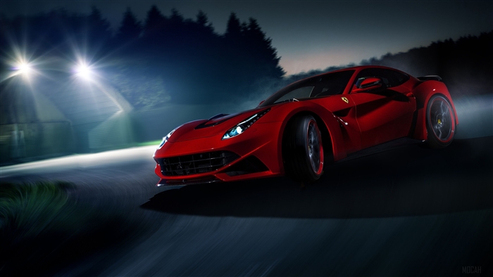 Red Ferrari F12 N Largo Novitec 4K