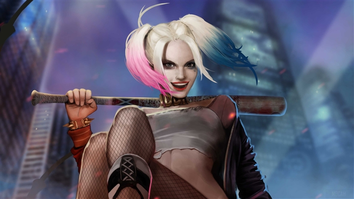 Harley Quinn with baseball bat 4K