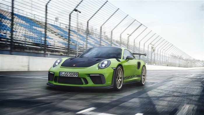 Green Porsche 911 GT3 RS 2018 4K