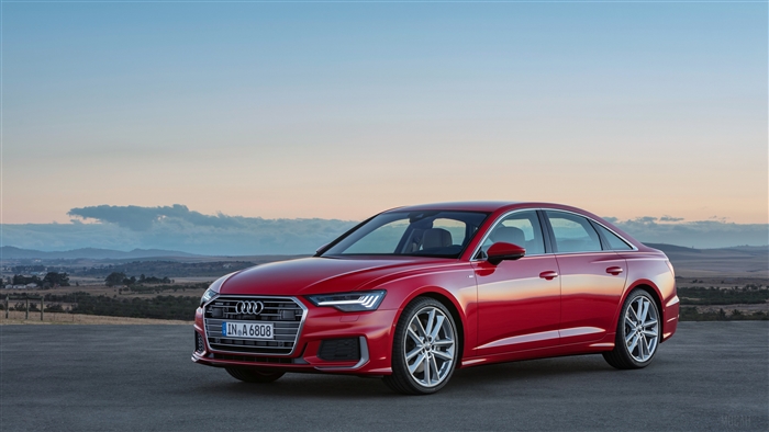 Red Audi A6 55 TFSI Quattro S 4K