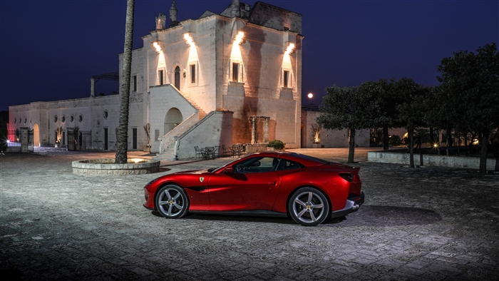 Red 2018 Ferrari Portofino 4K