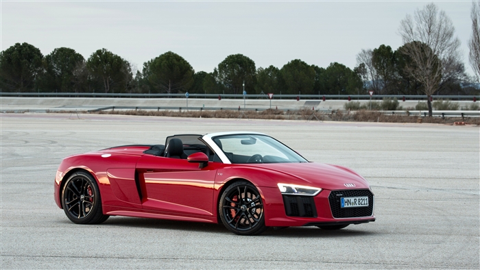 Red Audi R8 V10 Spyder RWS 2018 4k