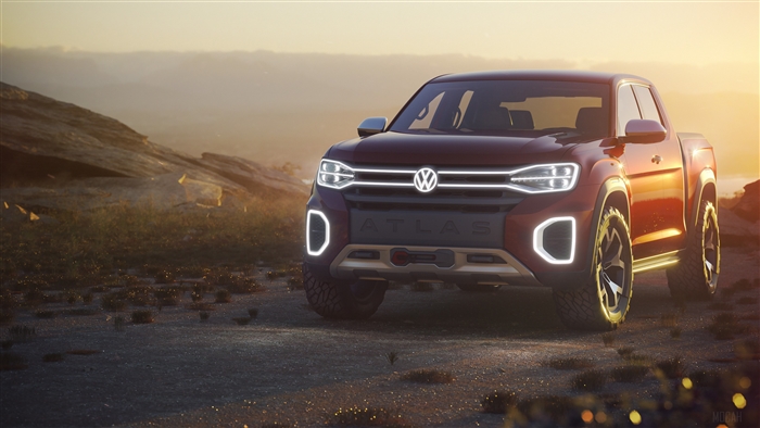 Volkswagen Atlas Tanoak Pickup Truck Concept 4K
