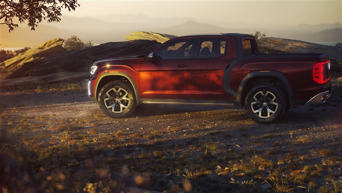 Volkswagen Atlas Tanoak Pickup Truck Concept 2018 Side
