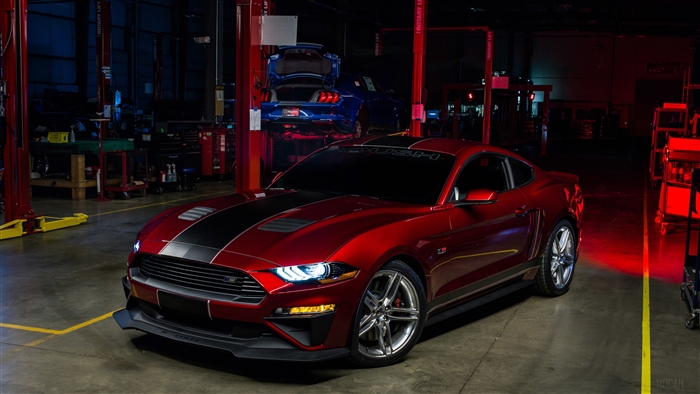 2018 Roush RS2 Mustang in a garage