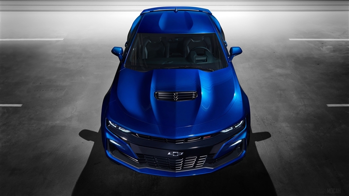 Blue Chevrolet Camaro SS 2018 4K