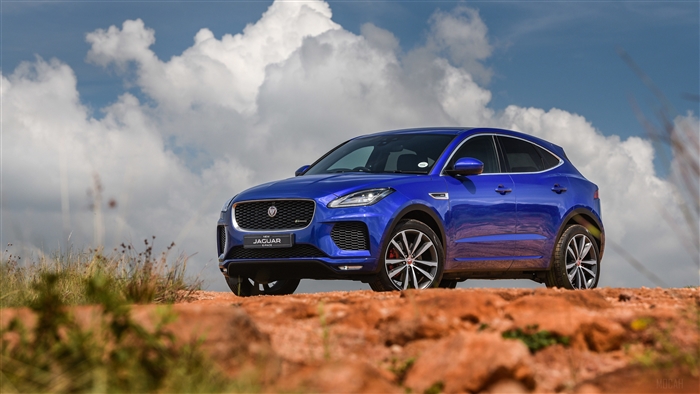 Blue Jaguar E Pace P300 AWD R Dynamic 2018 4K
