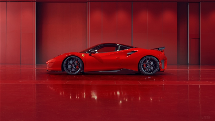 Red Ferrari Pogea Racing FPlus Corsa 2018 Side View 4K