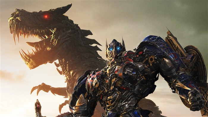 Optimus Prime with Mechanical Dragon Transformers 4K