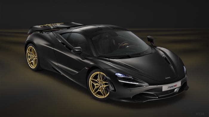 Black McLaren 720S with gold accents
