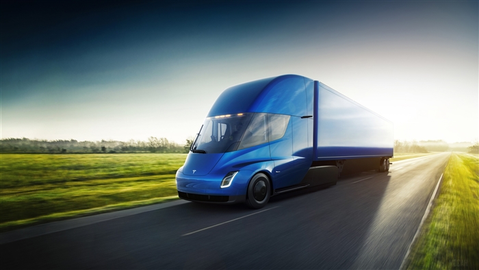 Tesla Semi Truck on a Highway