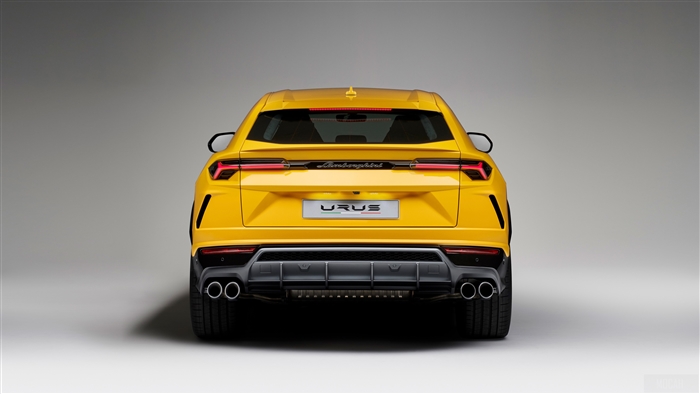 Yellow Lamborghini Urus Rear View 4K