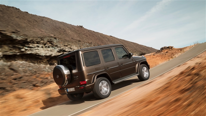 2019 Mercedes G Class driving on a dirt road