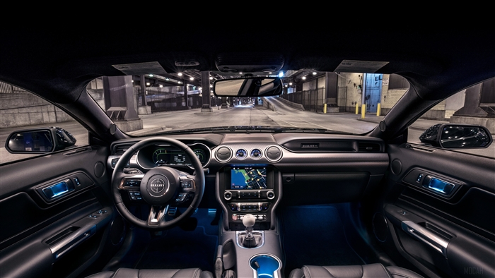 Ford Mustang Bullitt Interior Night View 4K