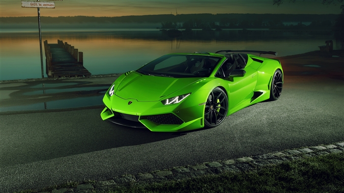 Green Lamborghini Huracan Sport Car 4K