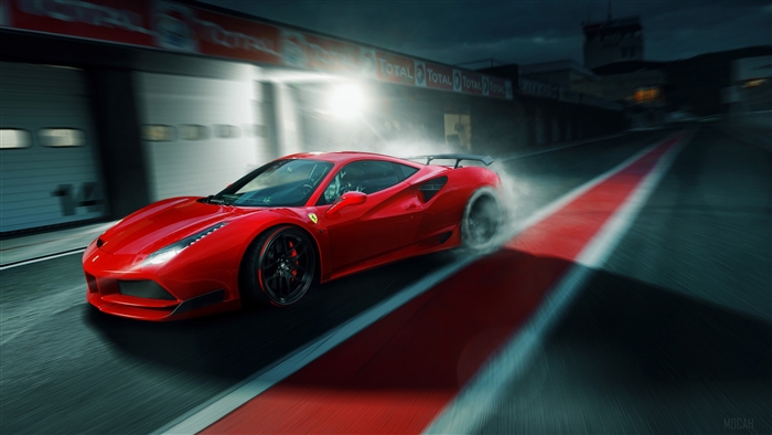 2017 Ferrari 488 GTB on a race track 4K