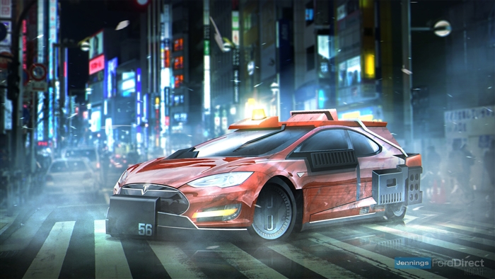 Blade Runner Tesla Model S 4K