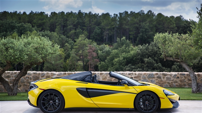 Yellow McLaren 570S Spider convertible 4K