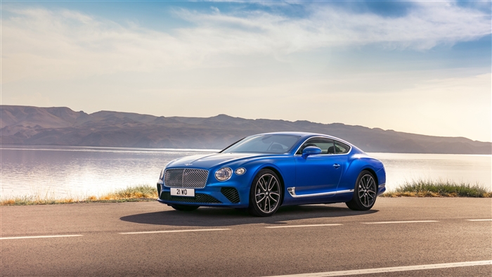 Blue Bentley Continental GT 2017 4K