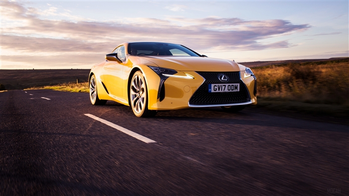 Yellow 2017 Lexus LC 500 4K