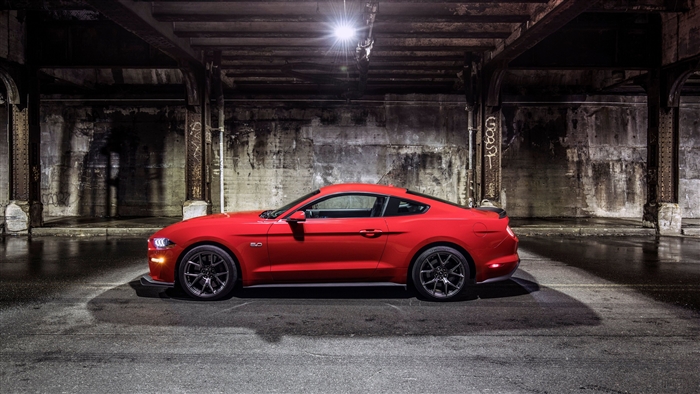 Red 2018 Ford Mustang 4K
