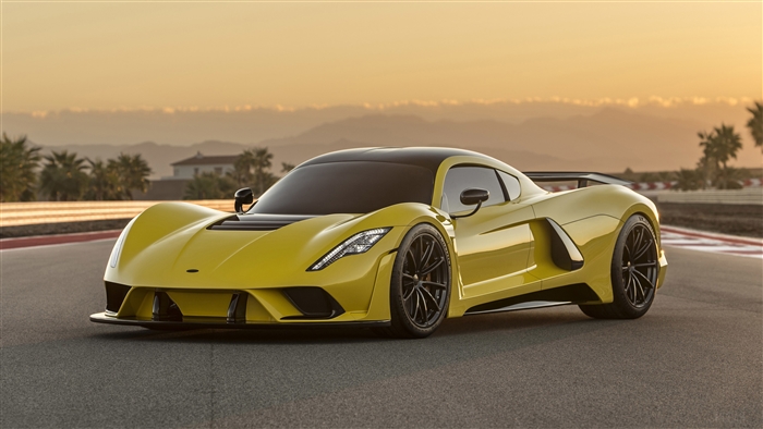 Yellow Hennessey Venom F5 2017 Supercar 4K