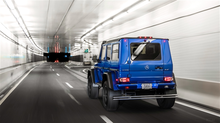 Blue 2017 Mercedes Benz G 550 4x4 in Tunnel