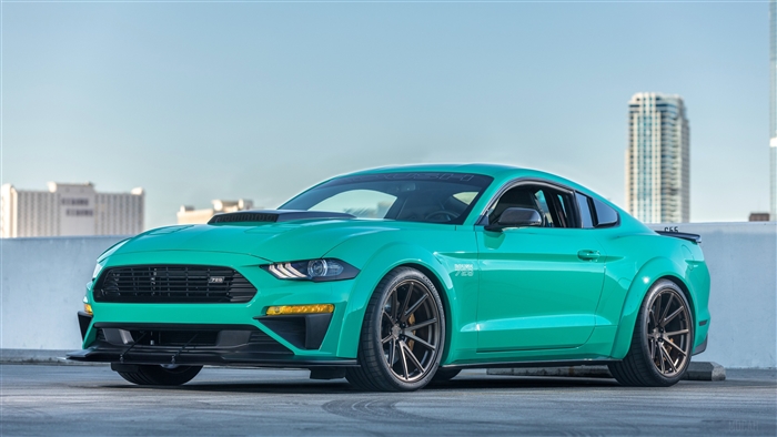 Green Ford Mustang 2018 4K