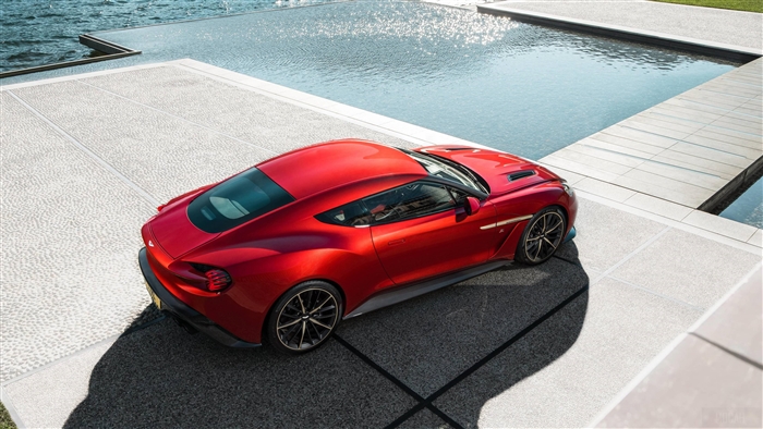 Red Aston Martin Vanquish Sports Car 4K