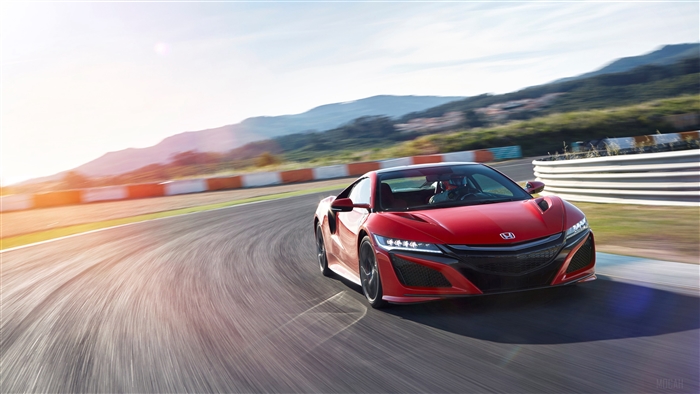Red Honda NSX on a Race Track 4K