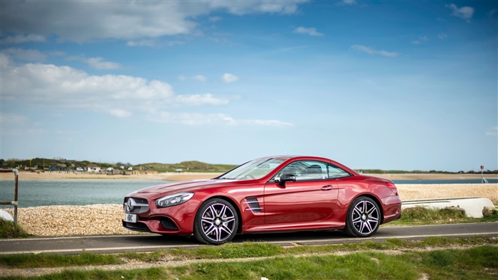 Red Mercedes Benz SL Class 4K