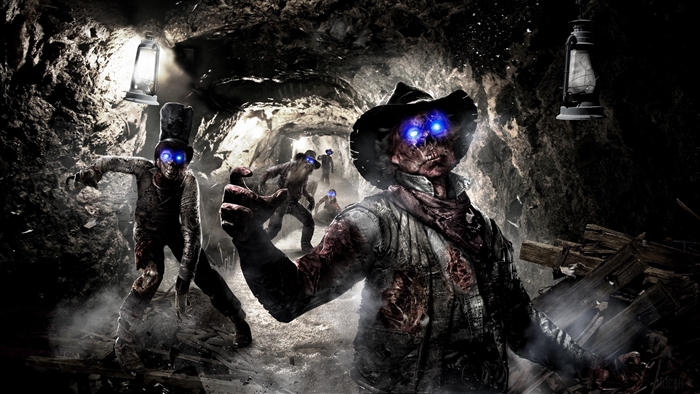 Zombies in a mine tunnel from Call of Duty: Black Ops 2 4K