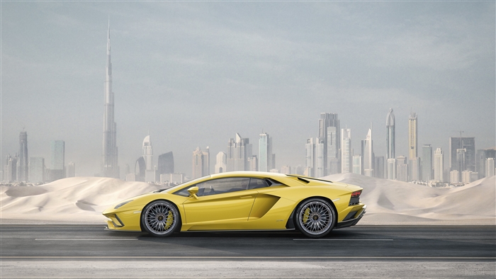 Yellow 2017 Lamborghini Aventador S in Dubai