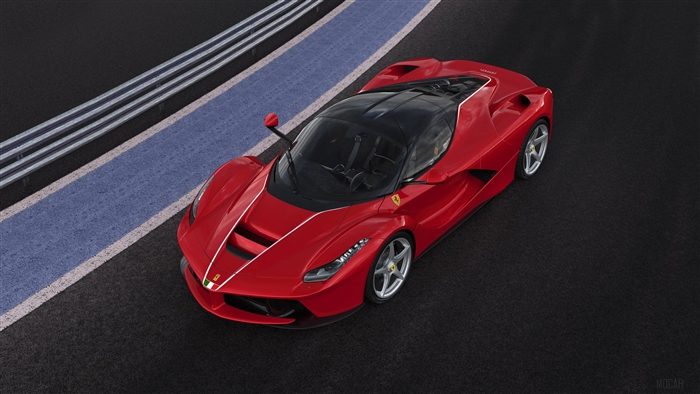 Red Ferrari LaFerrari on a Racetrack