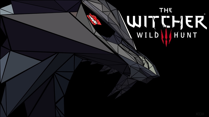 The Witcher 3 Wild Hunt abstract wolf head art 4K