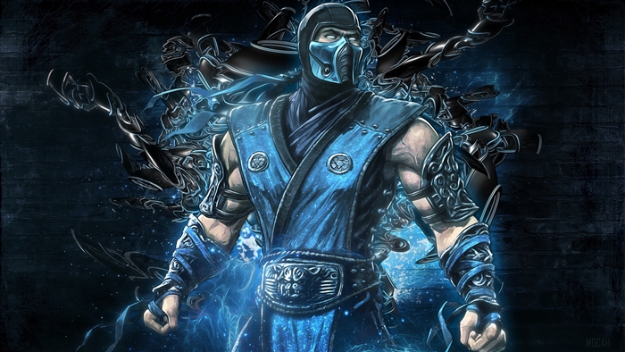 Mortal Kombat Sub Zero Blue Energy 4K Art