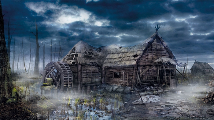 The Witcher 3 Wild Hunt village house art 4K