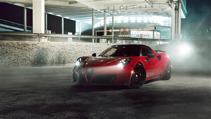 Red Alfa Romeo 4C By Pogea Racing 4k