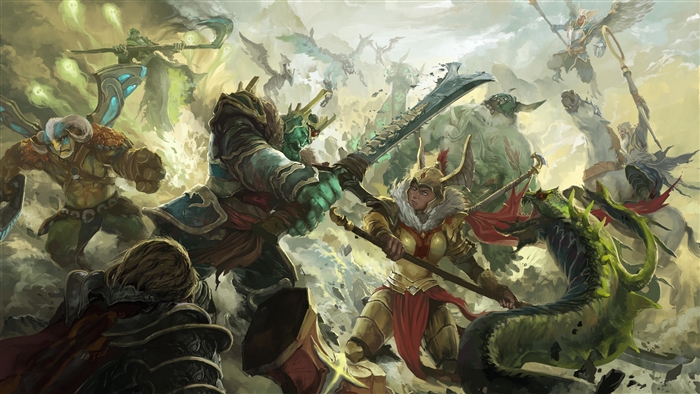 Dota 2 battle with Elder Titan, Legion Commander, and Wraith King