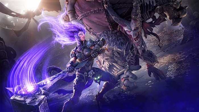 Fury from Darksiders III fighting a demon