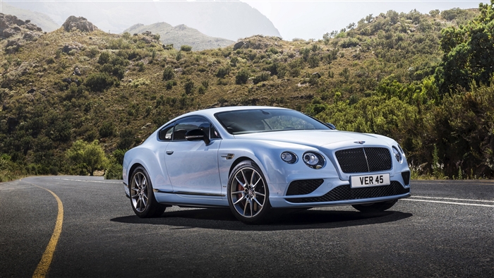 White Bentley Continental GT on a Mountain Road 4K