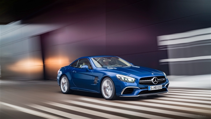 Blue Mercedes-Benz SL-Class R231 4K