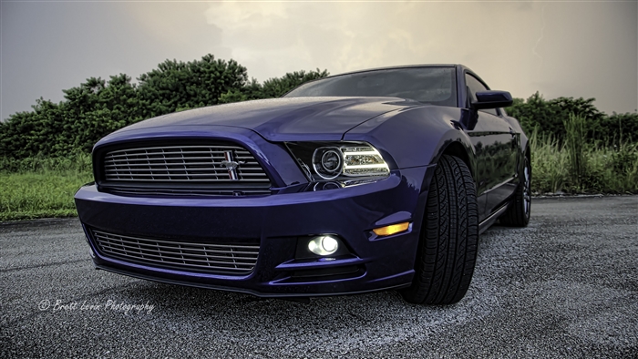 Blue Ford Mustang V6 Sports Car