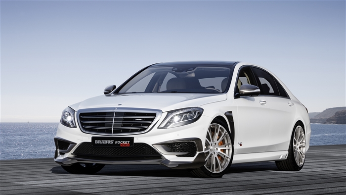 White Brabus Rocket 900 Mercedes W222 4K